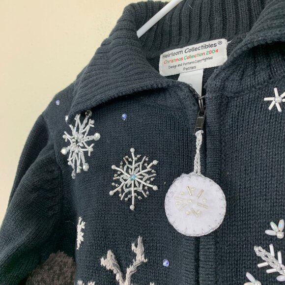 VTG Y2K  2004 Heirloom Collectibles Christmas Sweater Knit Snowflake M Retro - Picture 3 of 6